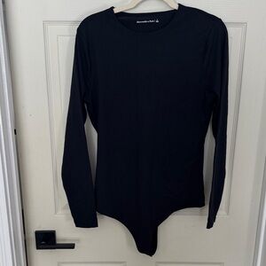Abercrombie & Fitch Black Long Sleeve Bodysuit